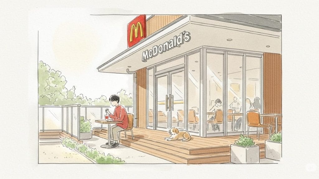 マクドナルドのテラス席はペット同伴可ですか？