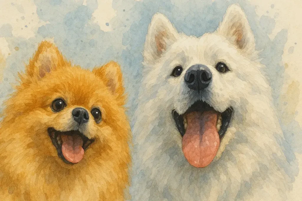 ポメラニアンとサモエドの関係と違い