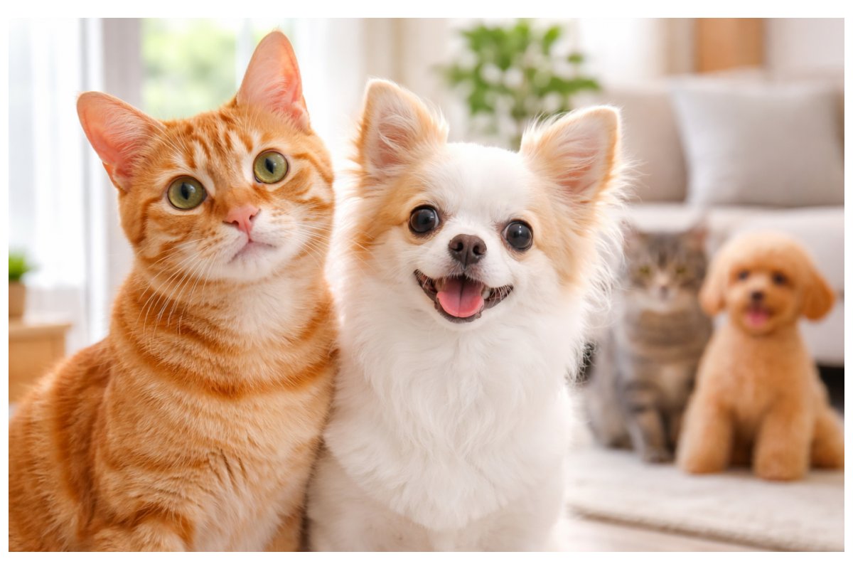 ペット1匹までの賃貸で2匹飼う悩みを表す犬猫の画像