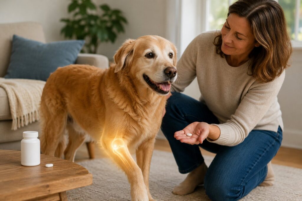 ガリプラントの即効性を示す愛犬の関節ケア画像