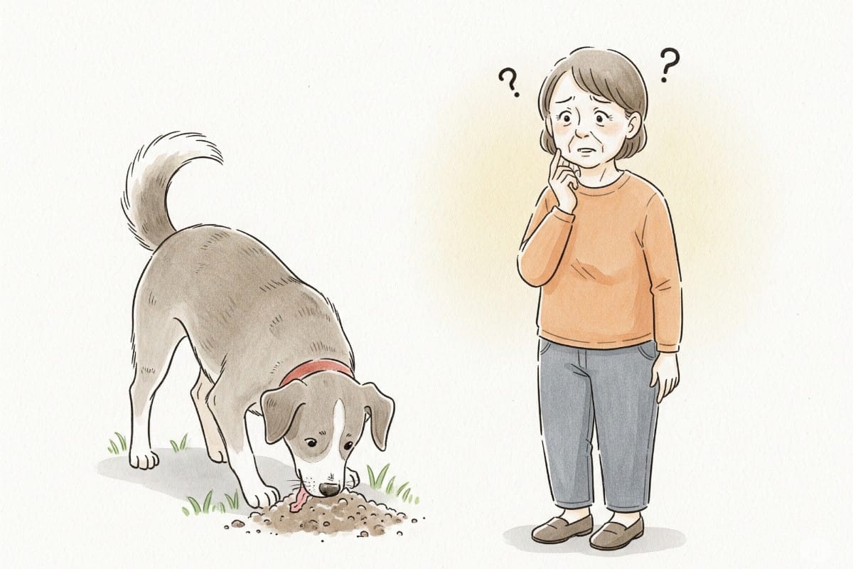 犬が土を食べる原因はストレスや病気かも？飼い主が知っておくべき対応と注意点