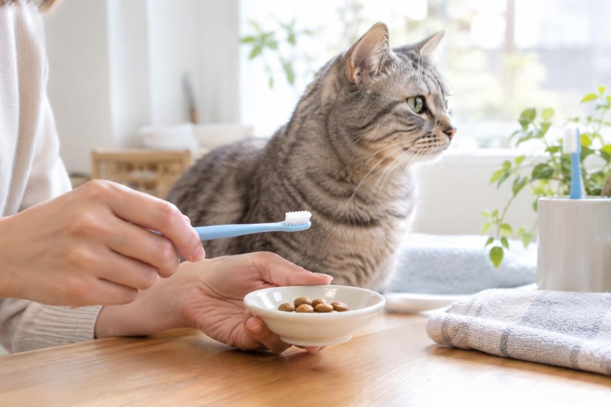 デンタルケア用キャットフードとは？選び方と歯磨きとの使い分け