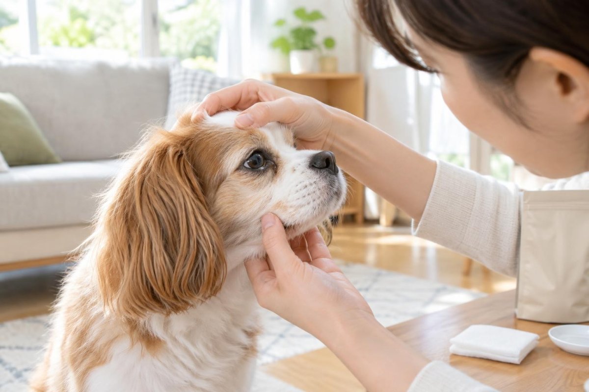 犬の目やにとドッグフードは関係ある？食事の見直し方と受診の目安