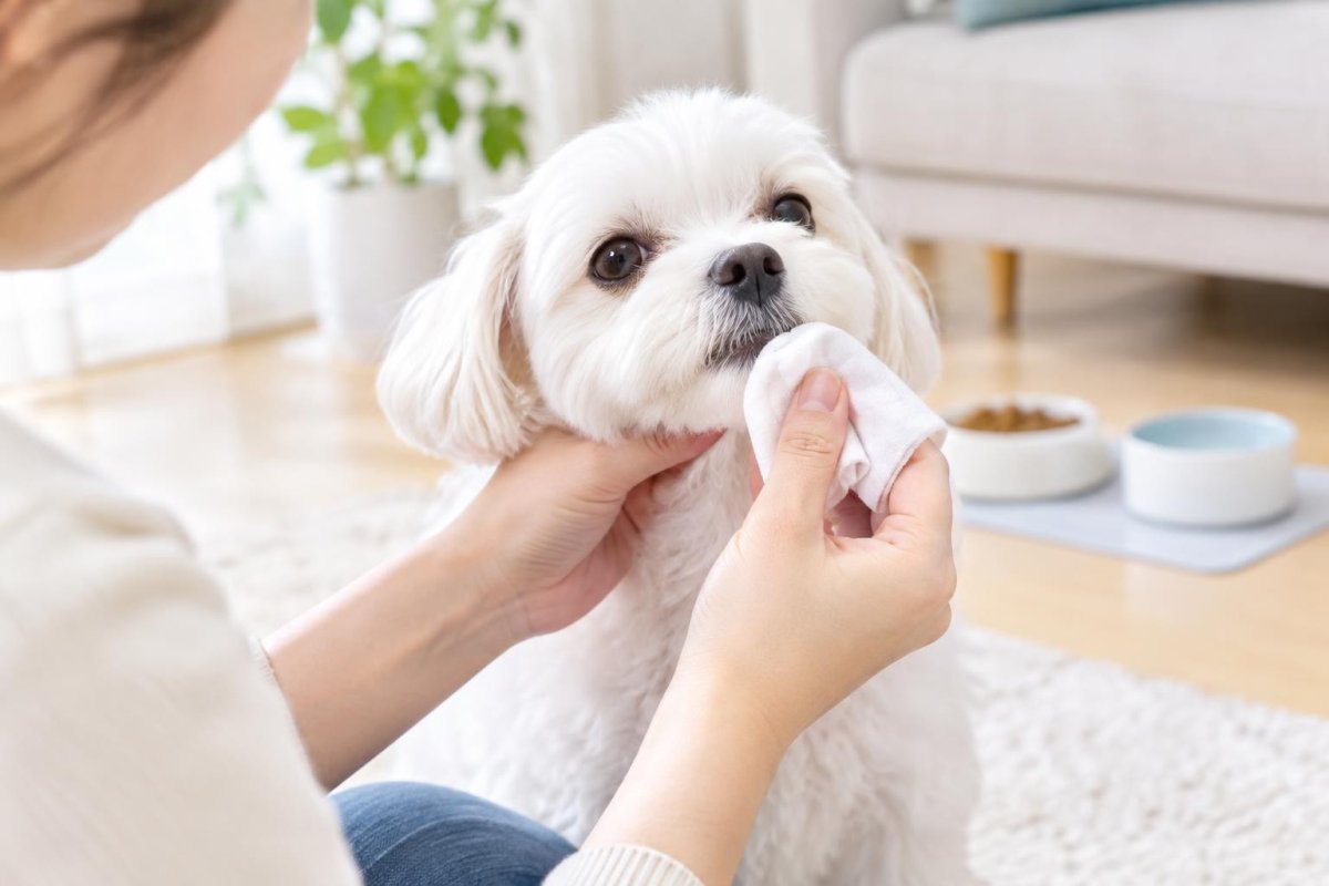 犬のよだれやけとドッグフードの関係は？食事と口周りケアを解説