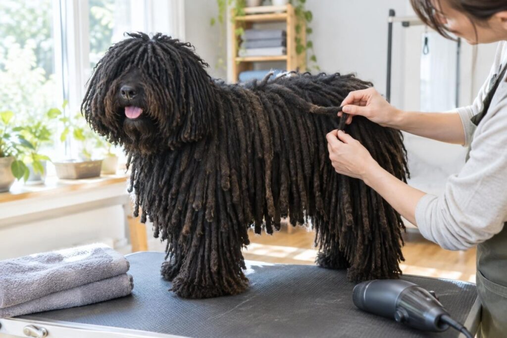 プーリーのトリミングはどうする？コード状被毛の手入れ・シャンプー・乾かし方を解説