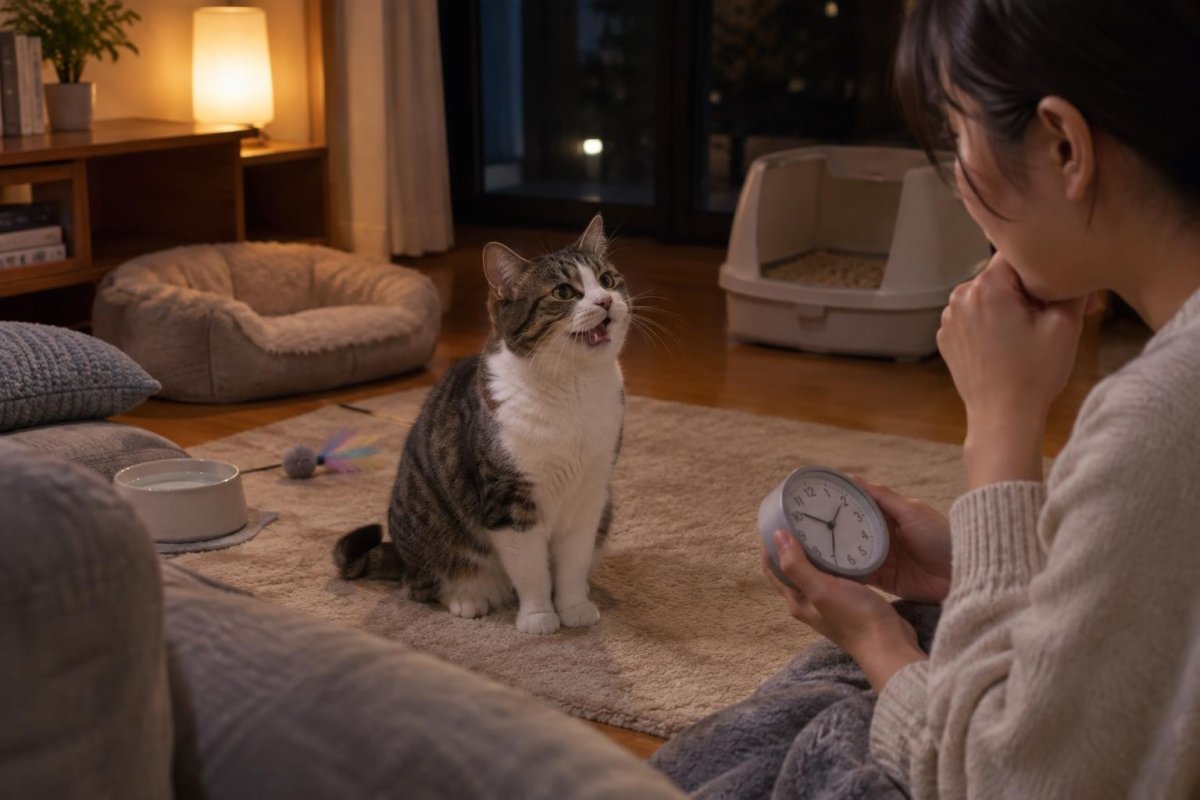 猫の鳴き声がうるさいときのしつけ方｜要求鳴き・夜鳴きの原因別対策