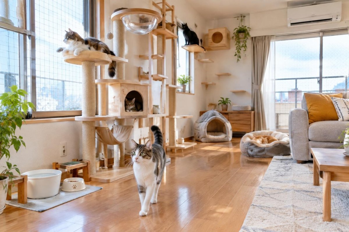 猫が快適に暮らせる部屋の作り方｜夏・冬・夜の飼い方と安全対策