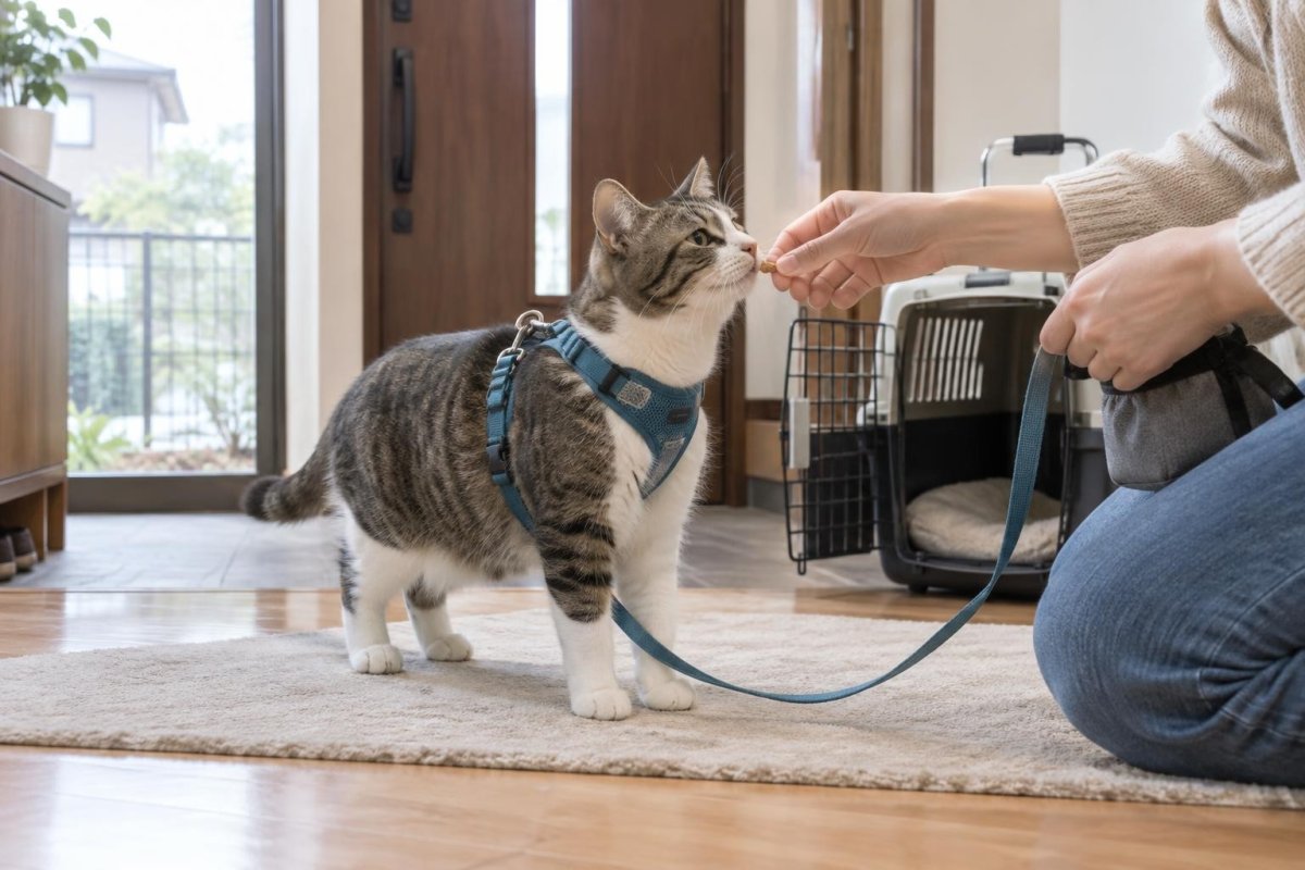 猫の散歩はしつけできる？ハーネスに慣らす方法と安全上の注意点